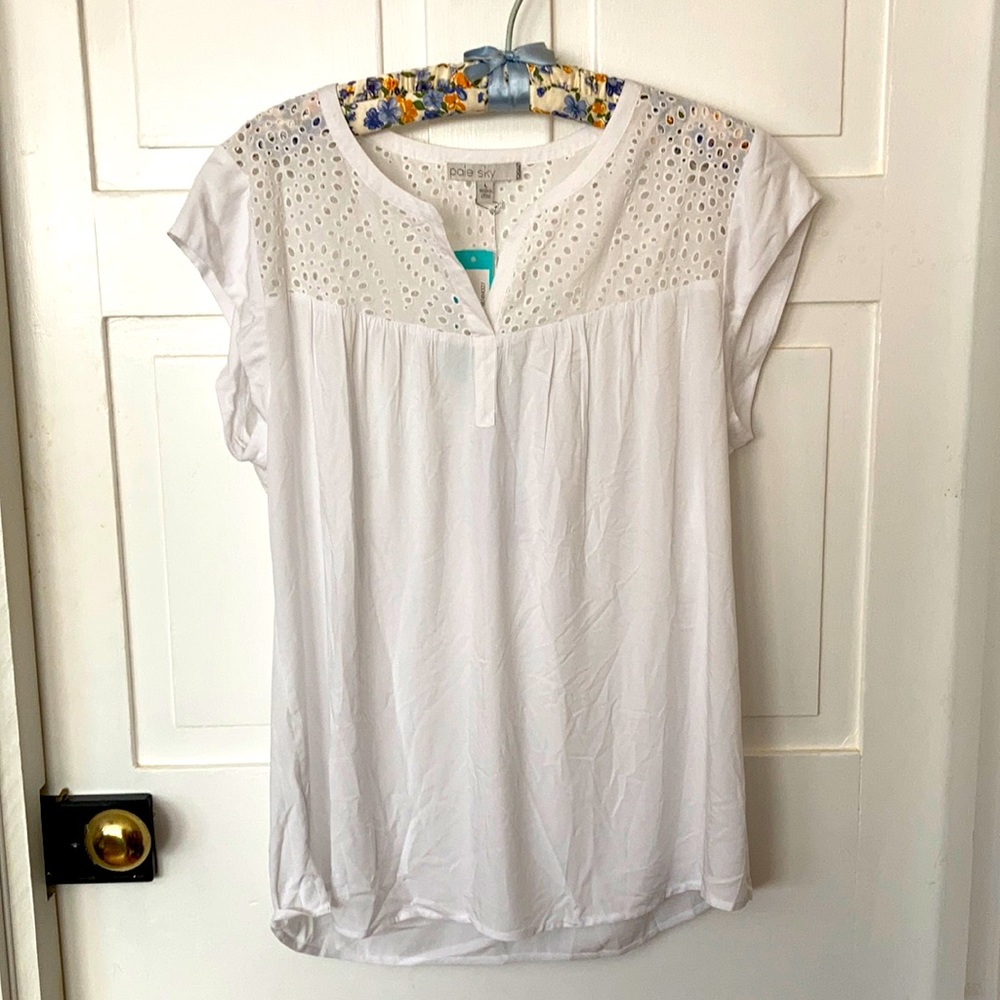 White Pale Sky eyelet top Stitch Fix